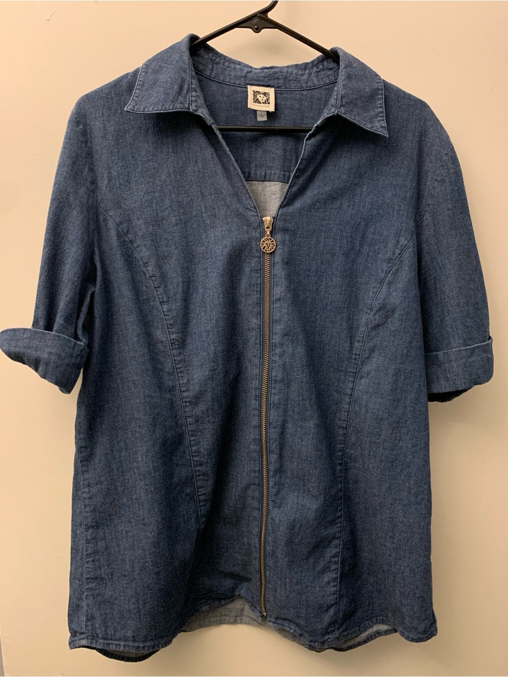 Anne Klein Blue Denim Blouse